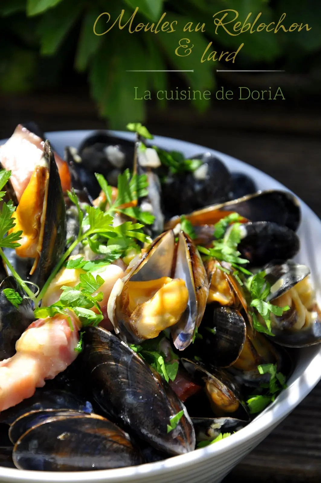 Moules au Reblochon et lard 
