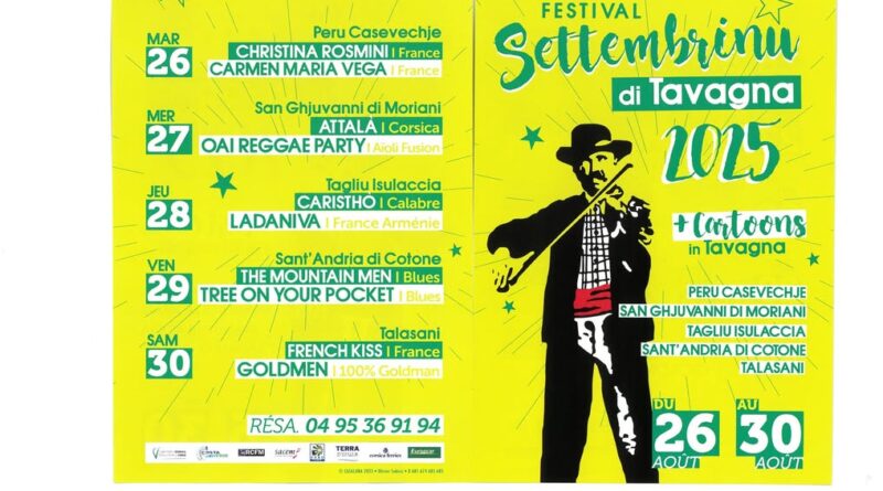 Nous continuons notre partenariat en accueillant le festival SETTEMBRINU di TAVAGNA