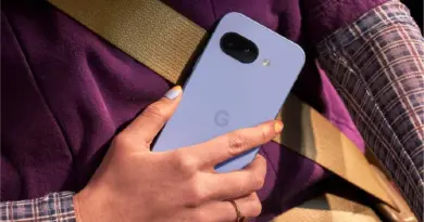 Iris Google Pixel 9a held in someone
