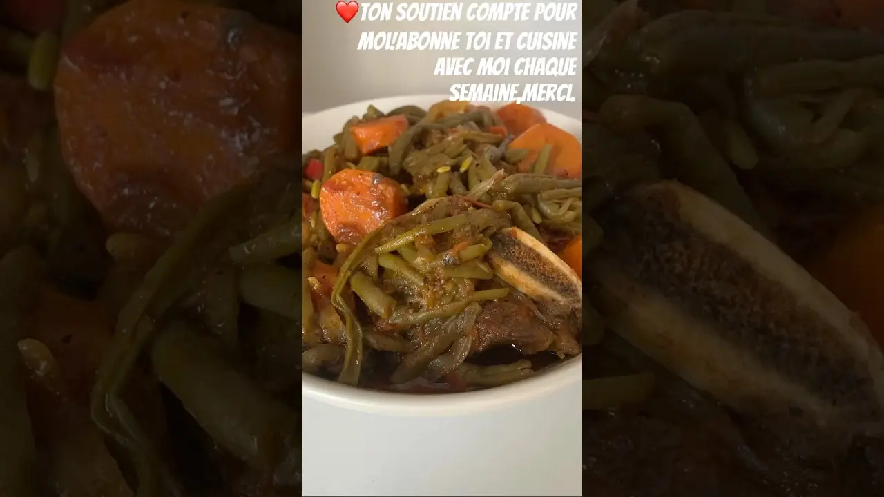 RECETTE FAMILIALE : HARICOTS VERTS ET BŒUF MIJOTÉS.(abonne toi pour encore + de recettes maison ❤️).