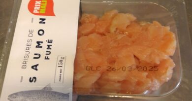 Rappel Consommateur - Détail Brisures de saumon fumé 150g GRAND FRAIS / FRESH / mon-marché.fr