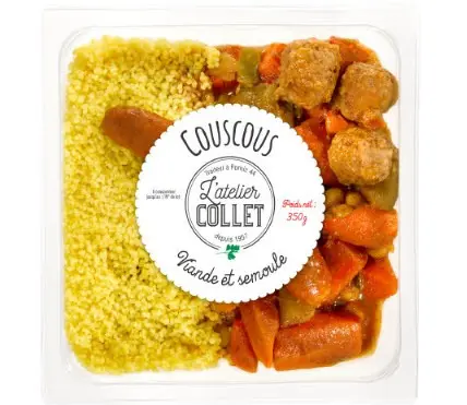 Rappel Consommateur - Détail Couscous viande et semoule 350G AC Atelier collet