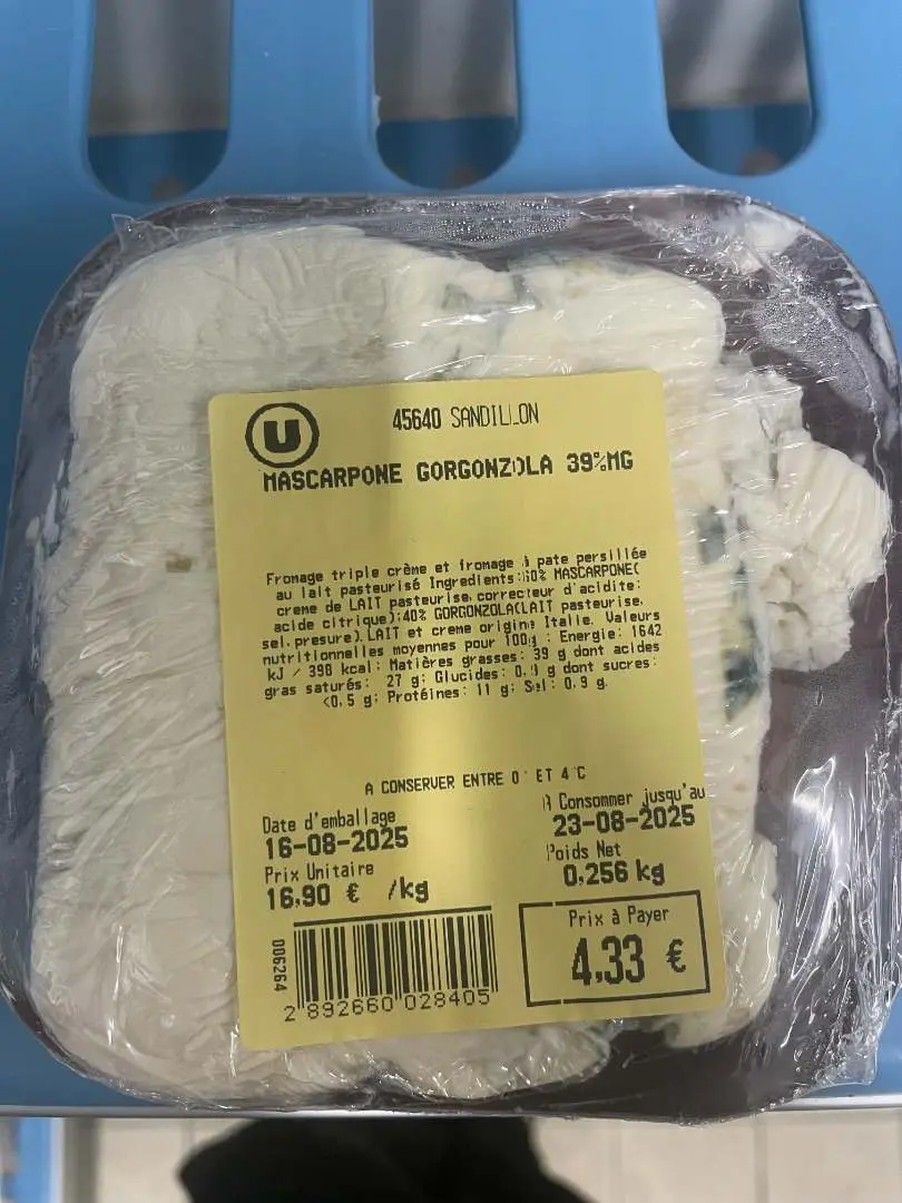 Rappel Consommateur - Détail MASCARPONE GORGONZOLA 39% MG GRAND RESERVA LEONARDI