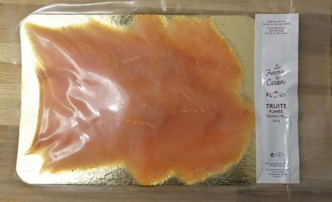 Rappel Consommateur - Détail Truite Fumée tranchée 200g Ferme du Ciron
