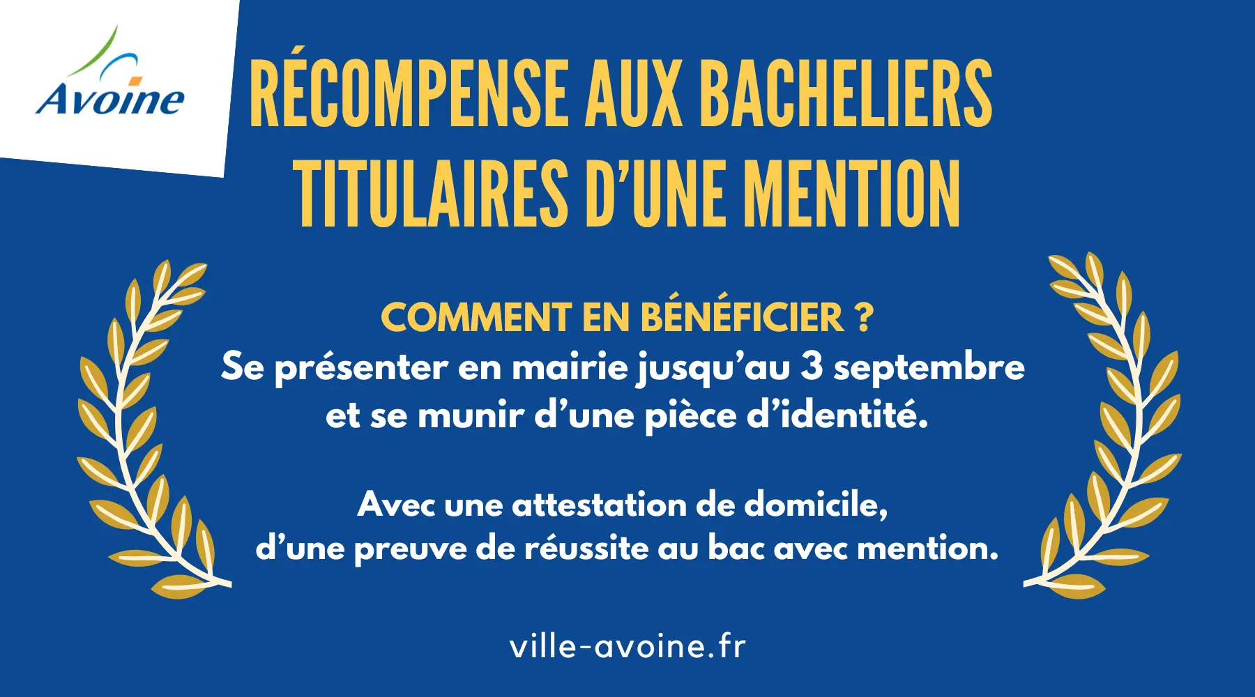 Récompense aux bacheliers 2025 titulaires d’une mention