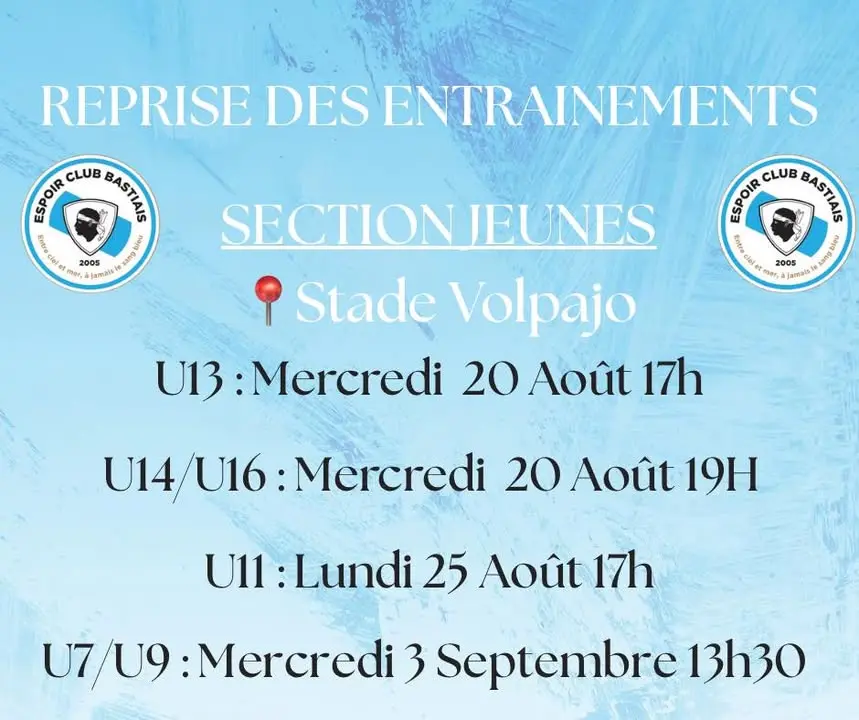 Reprise des entraînements pour nos catégories jeunes !