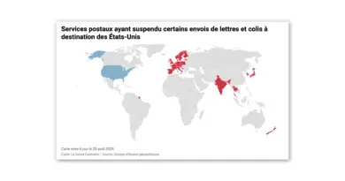 Suspension des envois postaux vers les États-Unis: carte exclusive