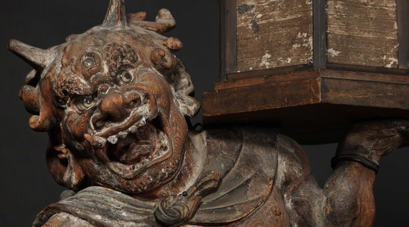 Tentôki, la statue d’un démon portant une lanterne