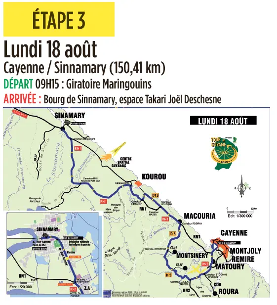 Tour de Guyane : Cayenne - Sinnamary au programme de la 3e étape