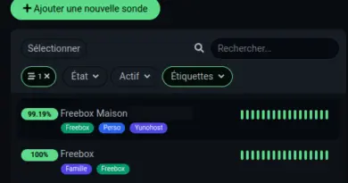 Uptime Kuma et surveillance de Freebox