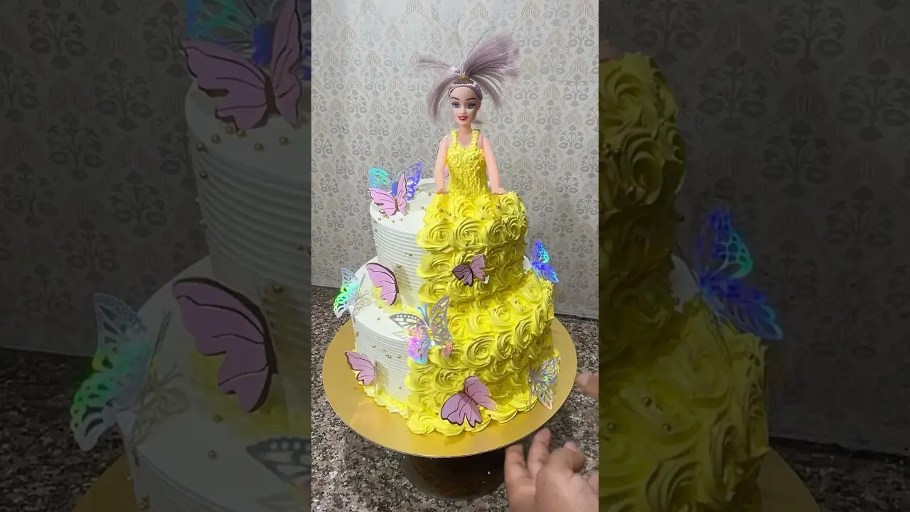 Yellow Doll Cake Design #dollcake #barbiedollcake #cake #shorts #ytshorts #trending #viral
