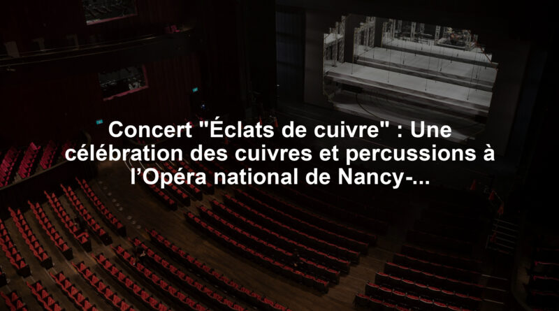 Concert "Éclats de cuivre" : Une célébration des cuivres et percussions à l’Opéra national de Nancy-Lorraine