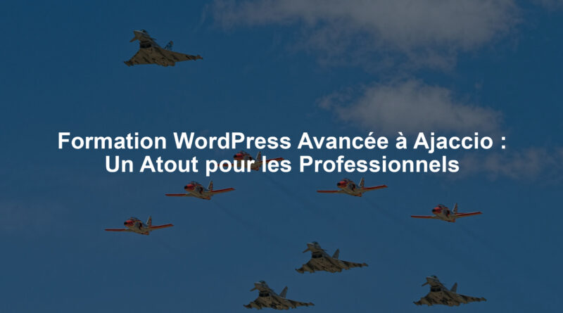 Formation WordPress Avancée à Ajaccio : Un Atout pour les Professionnels