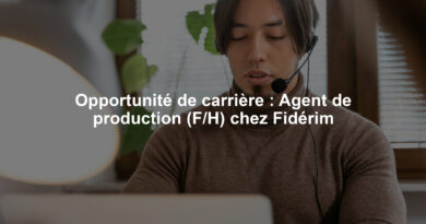 Opportunité de carrière : Agent de production (F/H) chez Fidérim