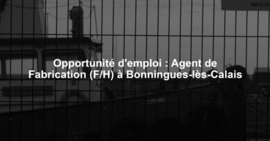 Opportunité d'emploi : Agent de Fabrication (F/H) à Bonningues-lès-Calais