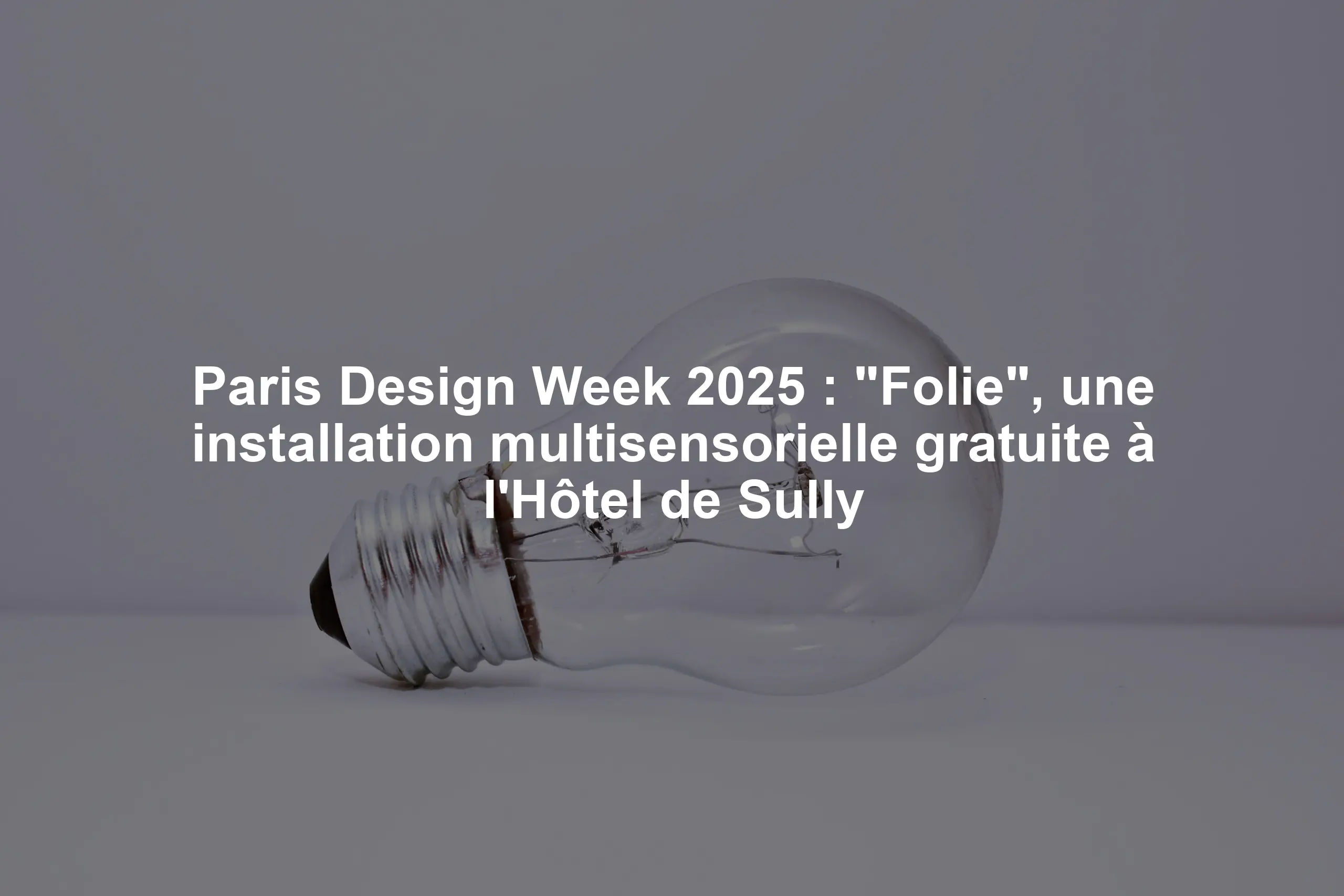 Paris Design Week 2025 : "Folie", une installation multisensorielle gratuite à l'Hôtel de Sully