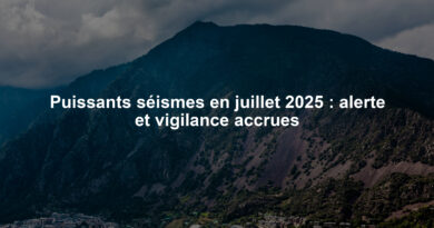 Puissants séismes en juillet 2025 : alerte et vigilance accrues