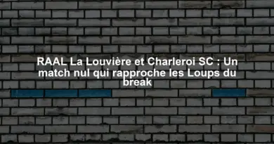 RAAL La Louvière et Charleroi SC : Un match nul qui rapproche les Loups du break