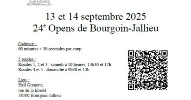 13 et 14 septembre 2025 - Open de Bourgoin-Jallieu