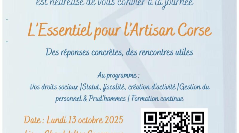 Artisans de Corse, cette journée est pour vous !