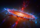Illustration de la galaxie JADES-GS-z11-0 révélant des niveaux d'oxygène inattendus après le Big Bang.