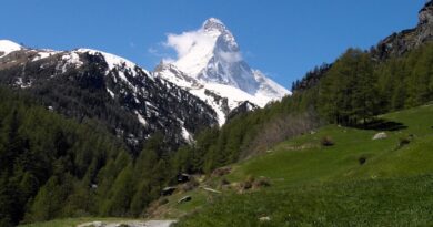 Switzerland, Alps, Matterhorn, lake, mountains, Swiss flag, Geneva