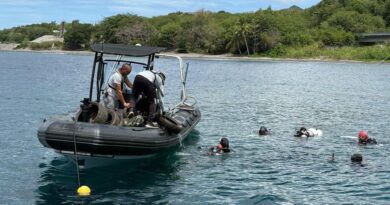 Des équipes de plongeurs récupèrent des dizaines de pneus dans les fonds marins lors d'une opération de dépollution à Saint-Pierre