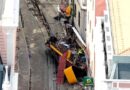 Une vue aérienne de l'accident.