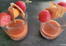 Gaspacho melon pastèque et chips de jambon