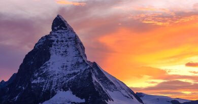 Switzerland, Alps, Matterhorn, lake, mountains, Swiss flag, Geneva