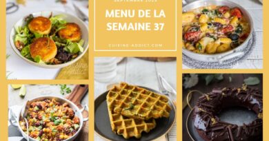 Menu pour la semaine du lundi 8 au dimanche 14 septembre 2025