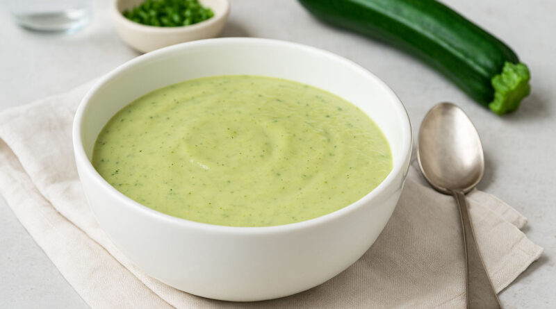 Recette de soupe de courgettes froide sans gluten ni lactose - Blog Cuisine Saine sans gluten sans lactose