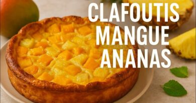 🥭Recette rapide de clafoutis Mangue-Ananas ultra Gourmand🍍