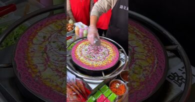 🥰 Satisfying with delicious egg pancake 🥳 #streetfood #satisfying #satisfyingvideo