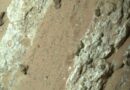 Le rover Perseverance montrant des roches tachetés sur la surface de Mars