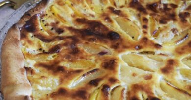 Tarte gourmande aux brugnons jaunes