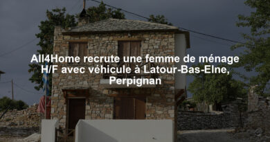 All4Home recrute une femme de ménage H/F avec véhicule à Latour-Bas-Elne, Perpignan