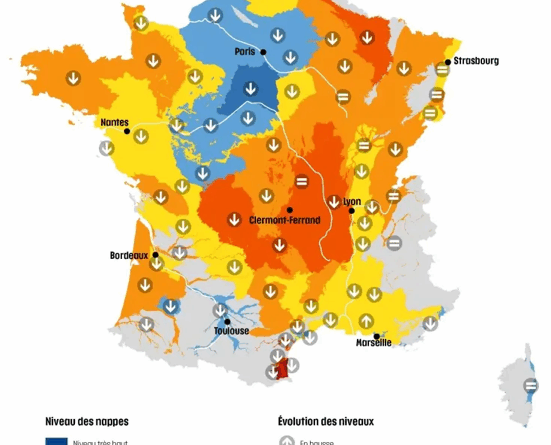 Carte nappes phréatiques BRGM