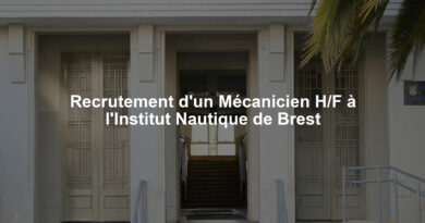 Recrutement d'un Mécanicien H/F à l'Institut Nautique de Brest