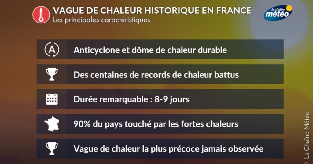Vague de chaleur en France : des températures records et des conséquences sur la santé publique.