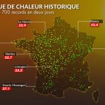 Vague de chaleur : plus de 700 records de température battus dans plusieurs régions.