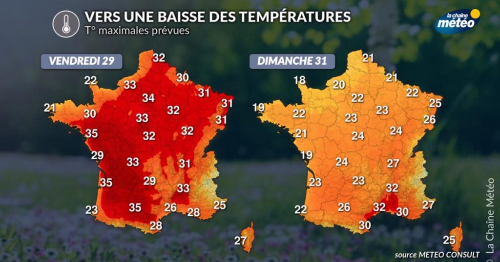 Canicule et vague de chaleur : baisse des températures attendue dès dimanche