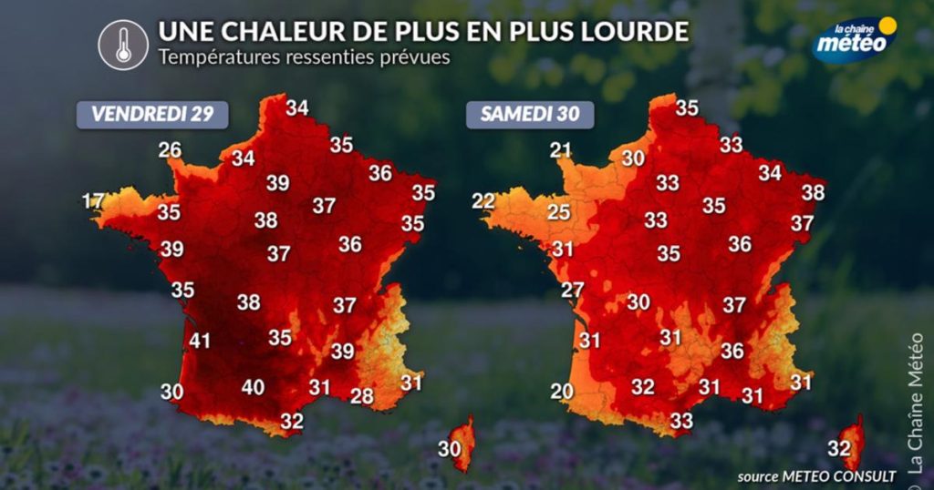 Canicule : le ressenti thermique s’intensifie en fin de semaine dans plusieurs régions.
