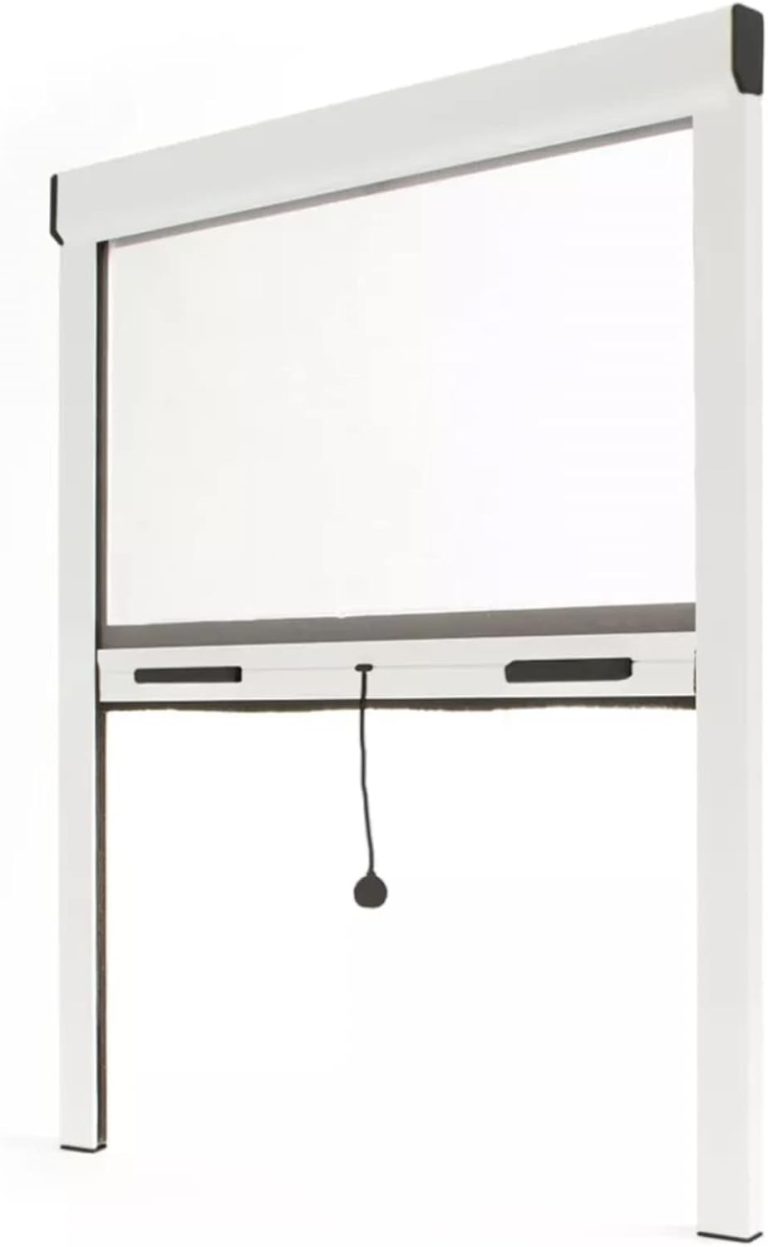 Insectes bloqués : écran de protection réglable en aluminium de 1250 mm x 1600 mm disponible en blanc.