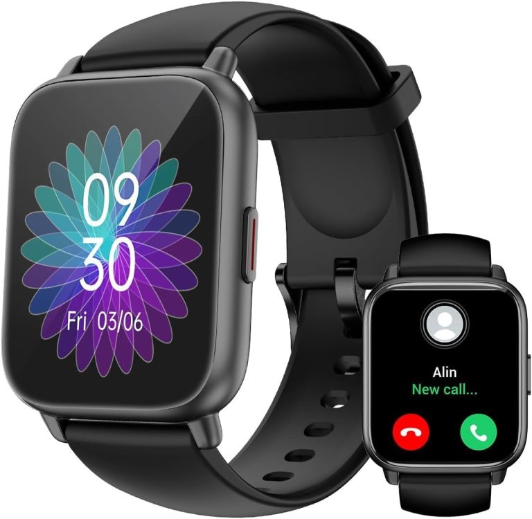 RUIMEN Montre Connectée Sport IP68 avec Appels Bluetooth, Suivi de Fréquence Cardiaque et Oxygène