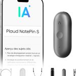 Plaud NotePin S : enregistreur vocal numérique avec transcription IA et accessoires pour réunions