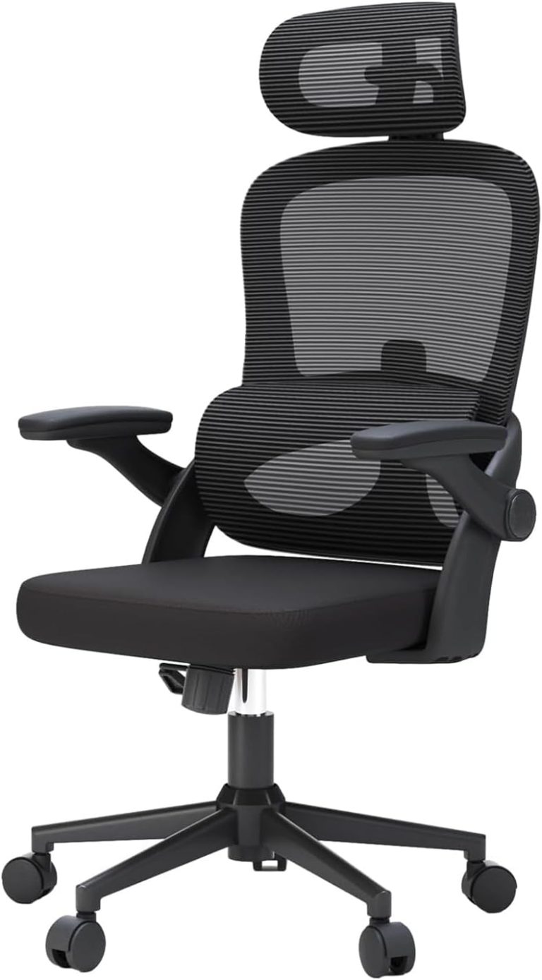 SIHOO M102C : Chaise de bureau ergonomique avec support lombaire ajustable et accoudoirs pliants