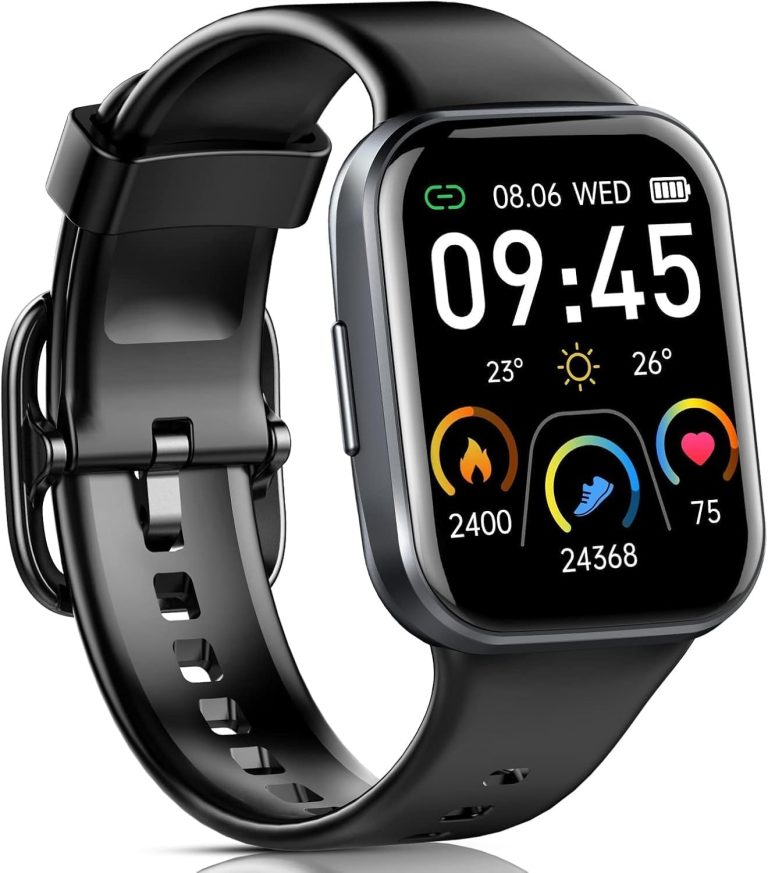 Montre connectée 1,69 pouce avec moniteur de fréquence cardiaque et 25 modes sportifs.
