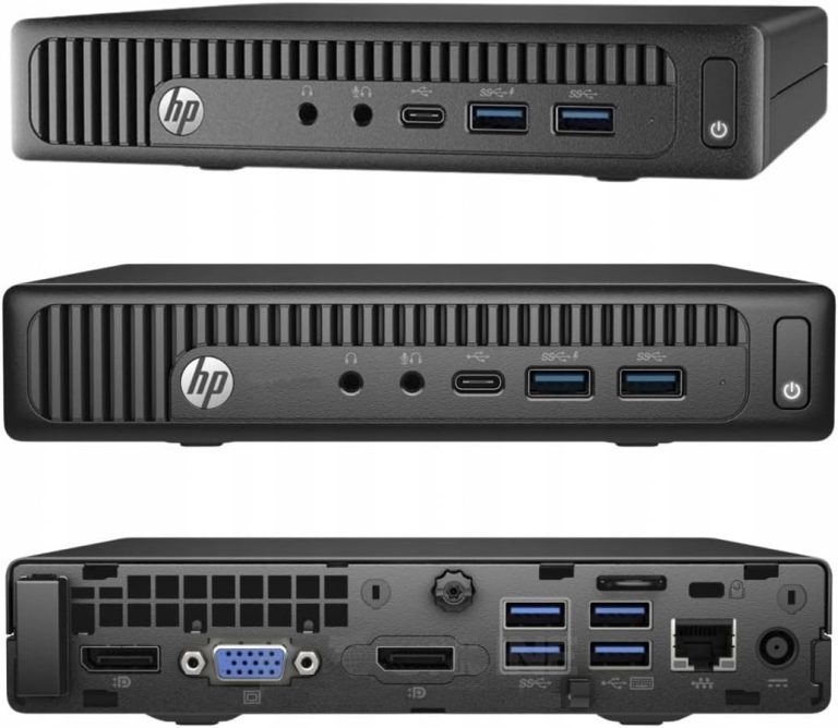 HP #8395 Silent Mini PC 18 cm : Intel Pentium, 8 Go RAM, 128 Go SSD, Windows 11 Pro.