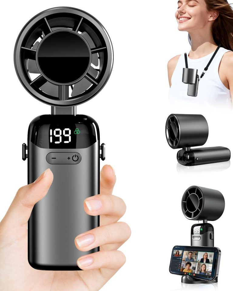 Kouric Portable Turbo Fan : Ventilateur USB rechargeable avec 199 vitesses ajustables